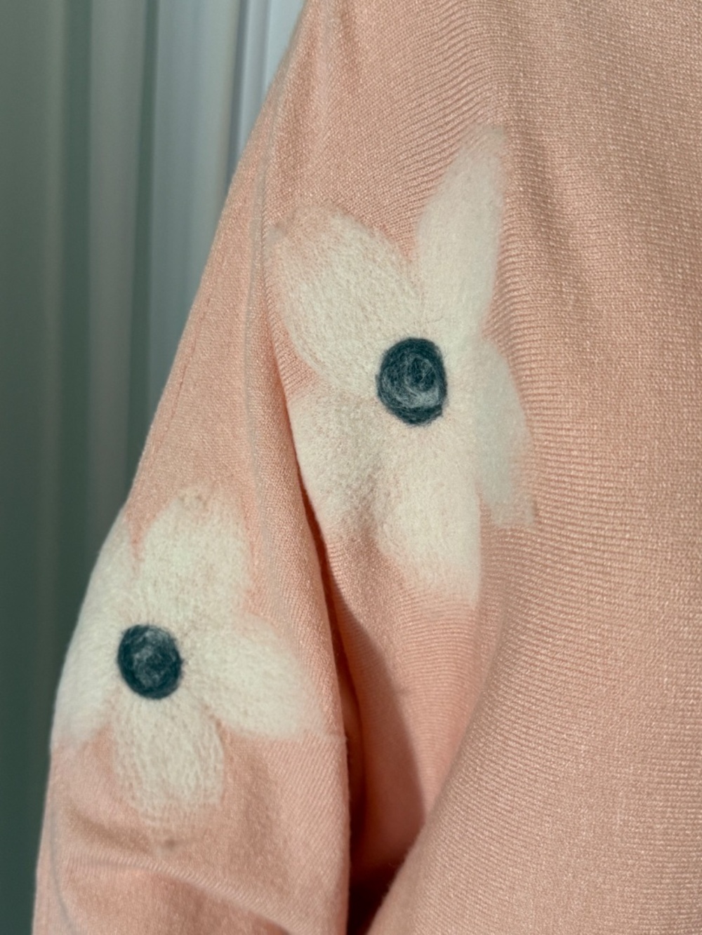 Nina Leonard Soft Floral Tunic Sweater 1X NWOT Peach Lightweight - Picture 10 of 16